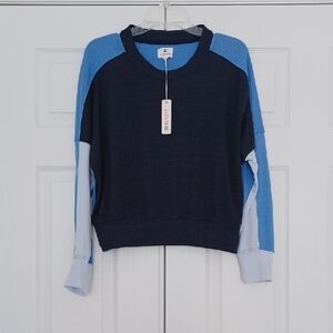 Sundry Casual Blue Color Block Long Sleeve Sweatshirt